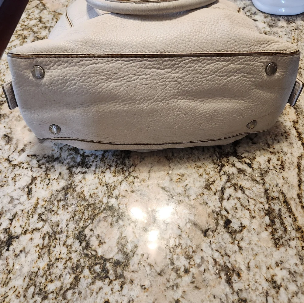 Michael Kors Handbag, Off White Pebbled Leather, Shoulder Bag Satchel Summer EUC